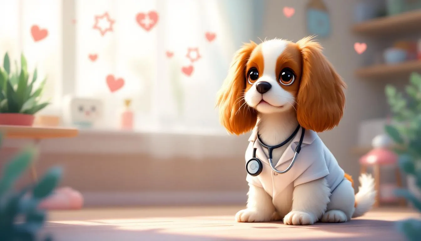 Cavalier King Charles Spaniel u weterynarza.