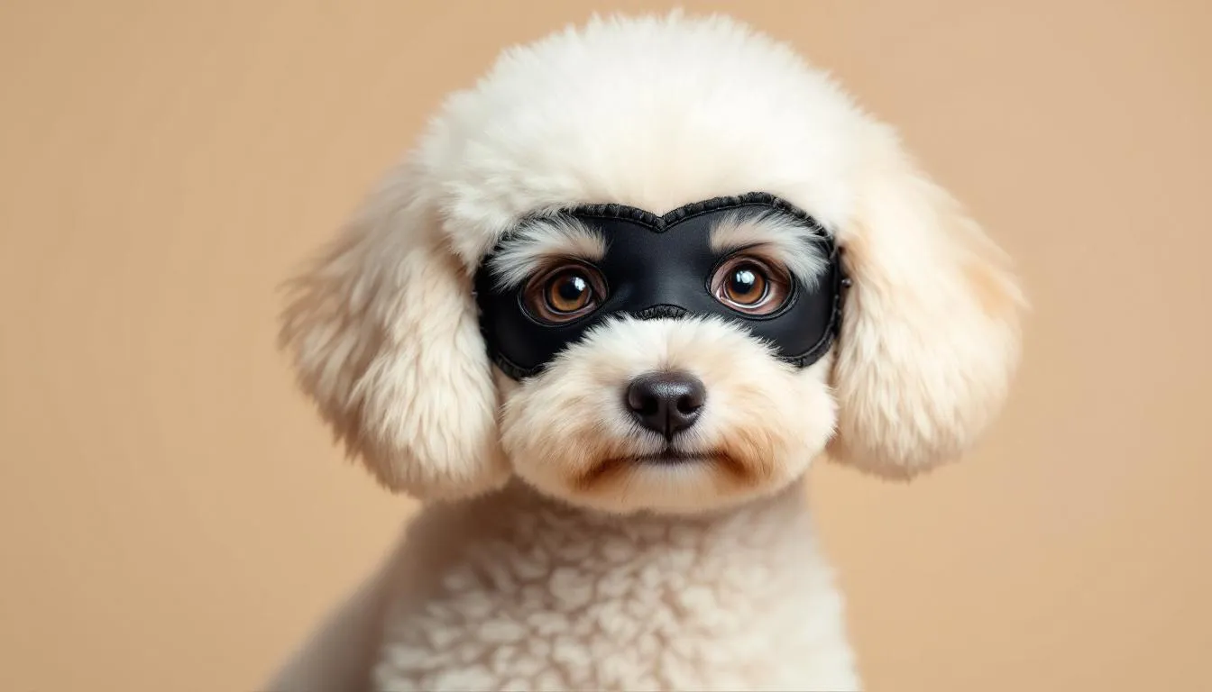 Portret uroczego mopsa z charakterystyczną czarną maską, który potrafi skraść serce każdego. Mops jest psem o zwartej budowie ciała i fałdach skórnych, doskonałym towarzyszem dla rodzin z dziećmi.