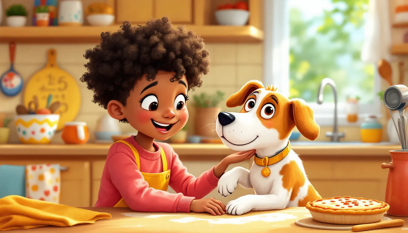 Dziecko uczące się szacunku do psa.