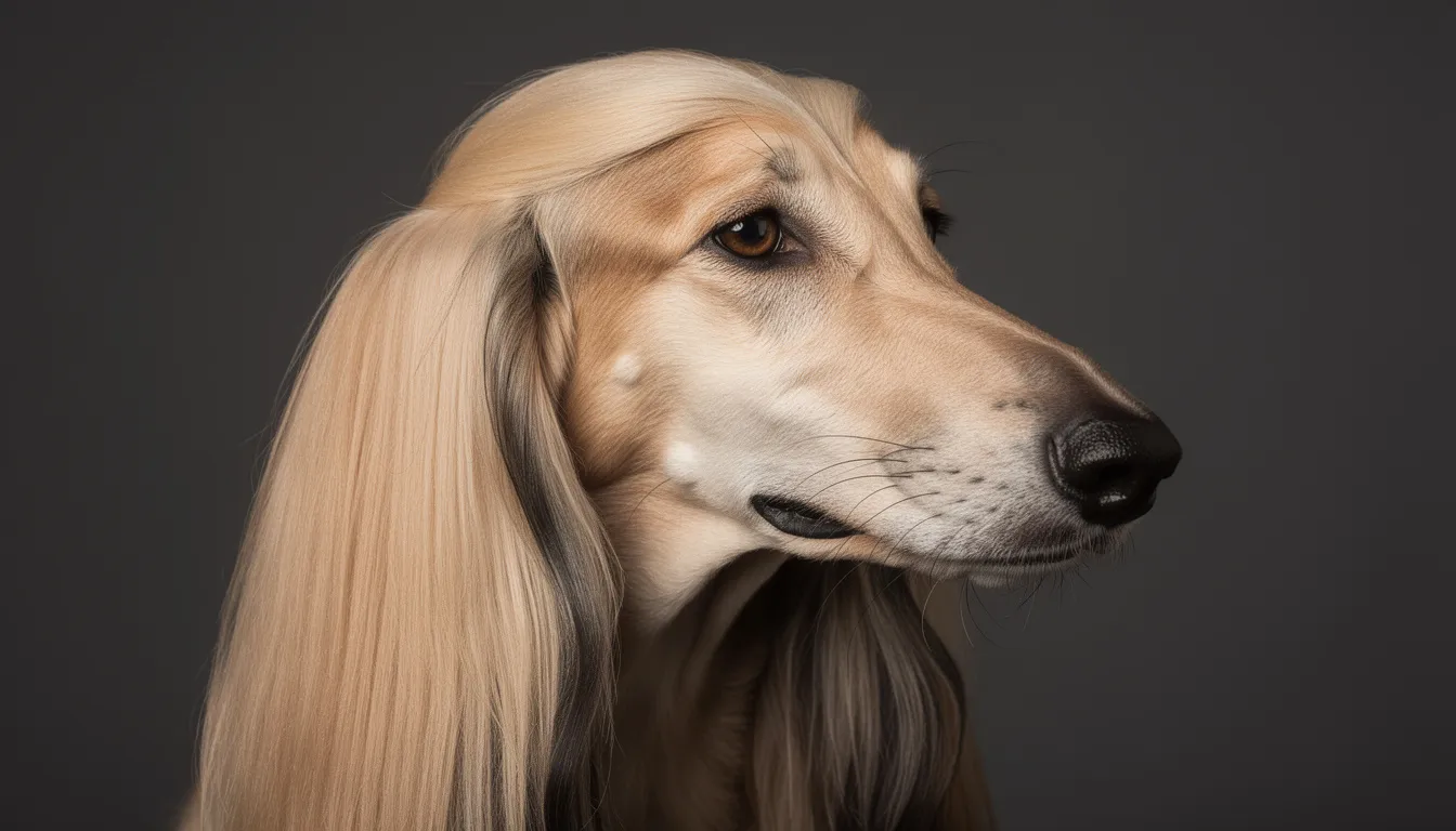 Portret charta afgańskiego ukazuje jego majestatyczny wygląd, z charakterystycznymi długimi uszami i jedwabistą sierścią, które podkreślają piękno tej rasy. Jego wyrazista głowa i niezależny charakter sprawiają, że jest to wyjątkowy pies myśliwski o silnym instynkcie łowieckim.