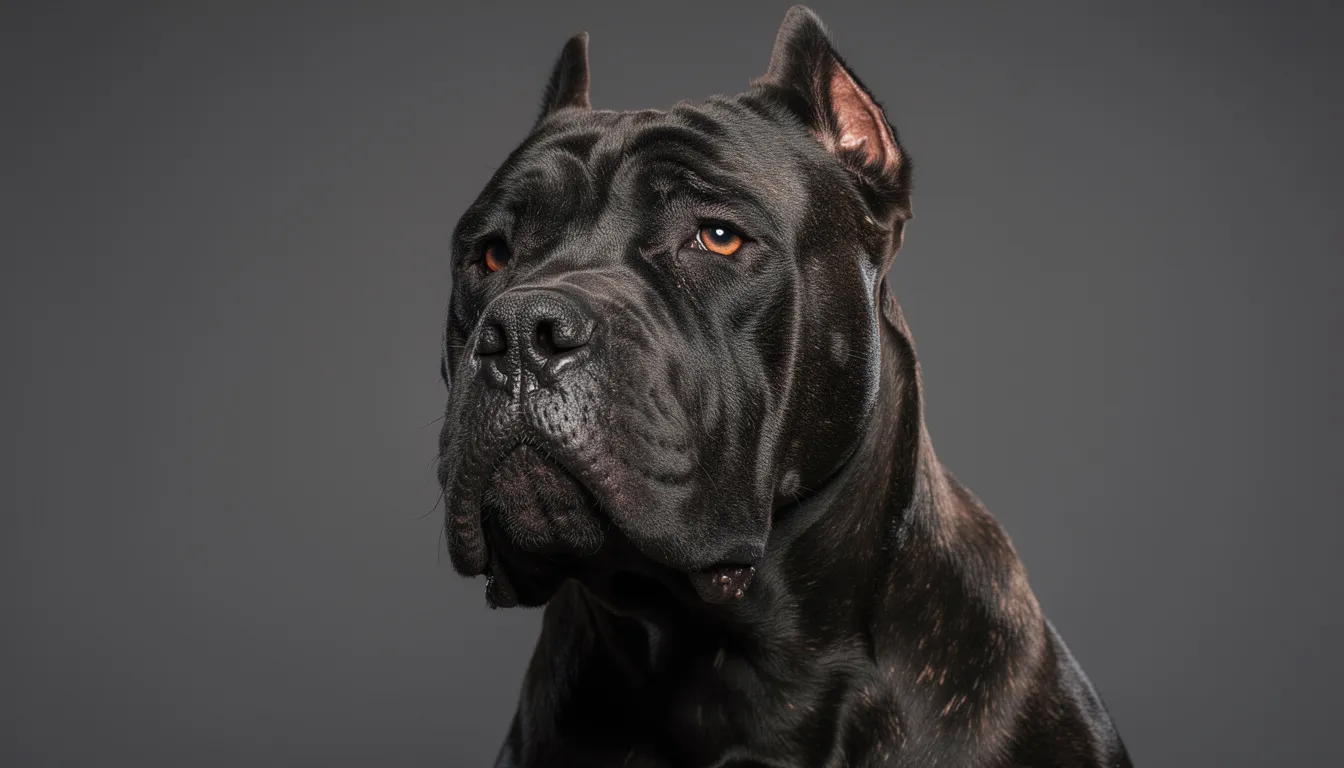 Portret psa rasy cane corso ukazuje jego muskularną budowę głowy i szczęki, co podkreśla imponującą siłę tego jednego z najpotężniejszych psów świata. Jego wyrazista postura i silne szczęki czynią go doskonałym stróżem oraz wiernym towarzyszem.