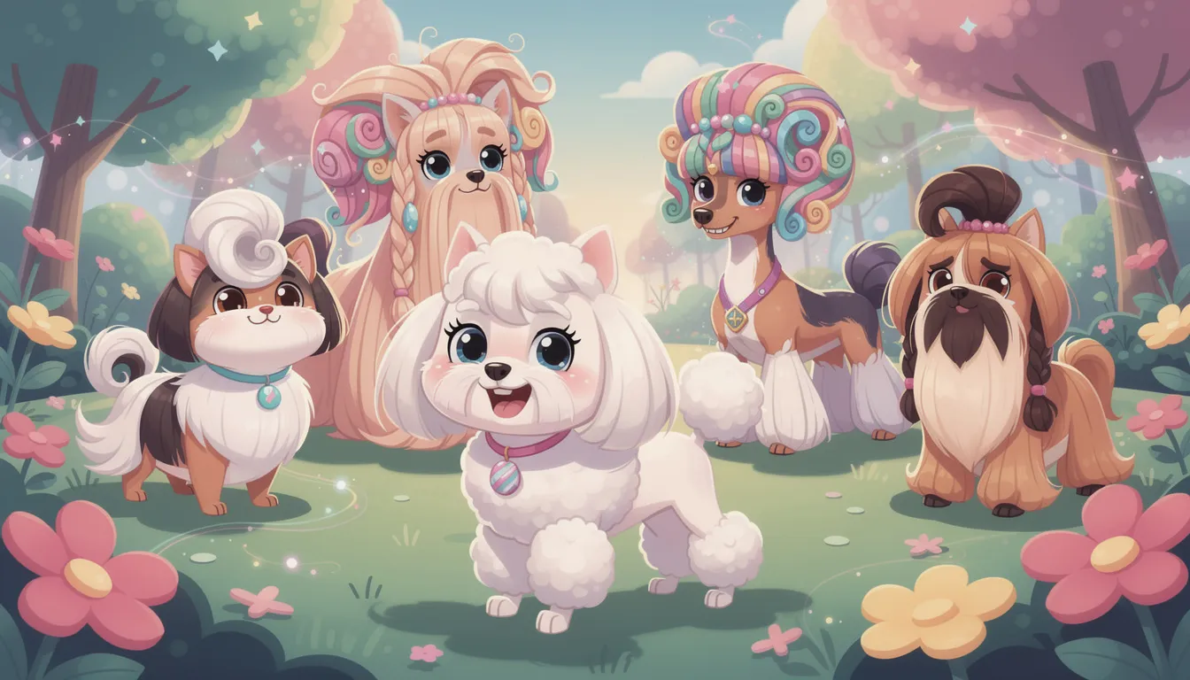 Najpopularniejsze rasy psów z włosami, w tym maltańczyk i pudel.