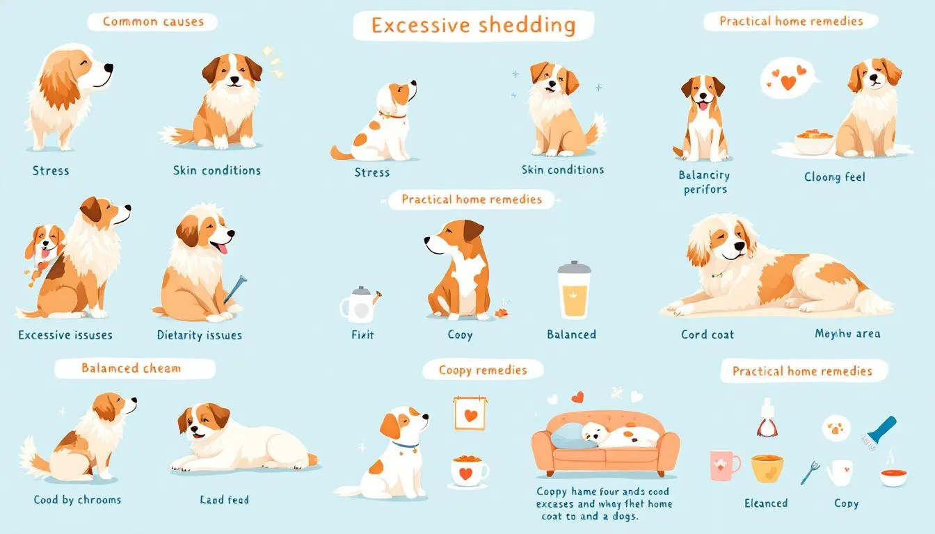 Przyczyny nadmiernego wypadania sierści u psa, w tym stres i choroby.