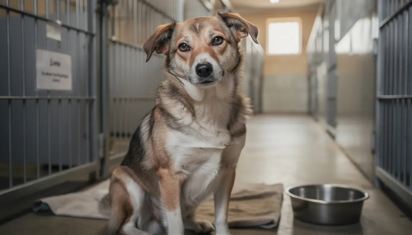 W schronisku dla zwierząt siedzi dorosły pies mieszaniec o spokojnym spojrzeniu, który wydaje się być doskonałym towarzyszem dla zapracowanych ludzi. Jego łagodne usposobienie sprawia, że jest idealnym psem do przyjęcia do rodziny, a jego obecność może przynieść radość i wsparcie w codziennym życiu.