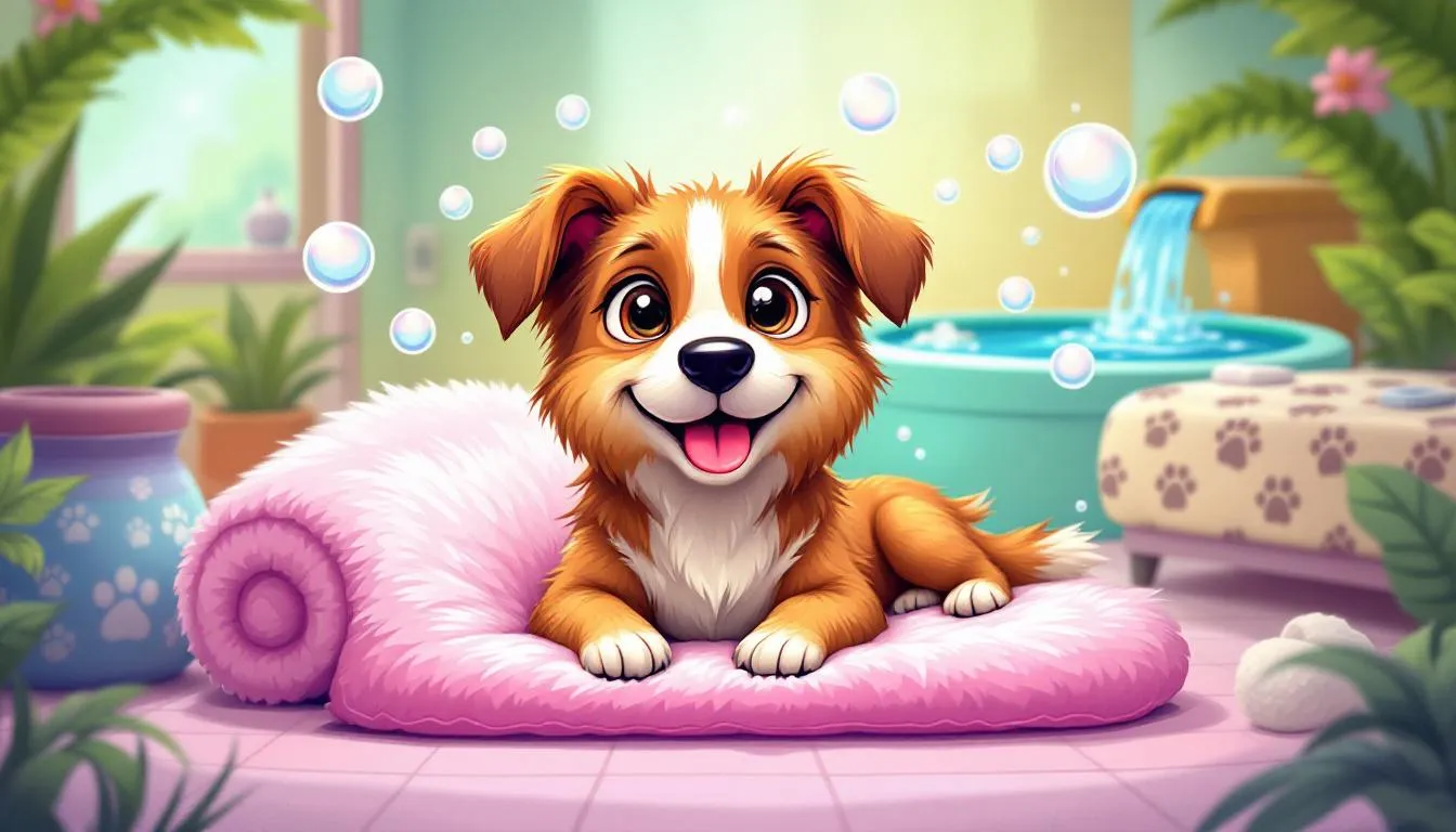 Pies z objawami potencjalnych skutków ubocznych, co jest ważne w kontekście No-Spa.